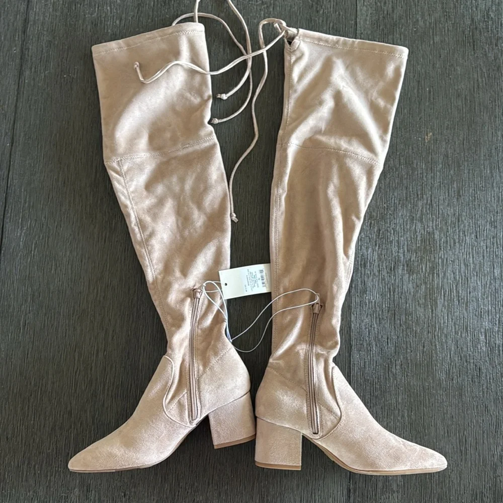 A New Day Women's Greta Tall Dress Boots - Beige size 6 - Picture 5 of 8